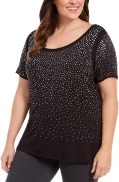 Plus Size Rhinestone-Embellished Top