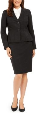 Petite Pleated-Jacket Skirt Suit