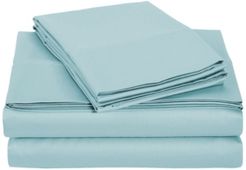 University 4 Piece Light Blue Solid Twin Xl Sheet Set Bedding