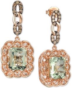 Mint Julep Quartz (5-3/8 ct. t.w.) & Diamond (3/4 ct. t.w.) Drop Earrings in 14k Rose Gold