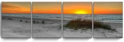 Rising Sun 4 Piece Wrapped Canvas Coastal Wall Art Set, 20" x 64"