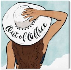 Out of Office Sun Hat Canvas Art - 12" x 12" x 1.5"