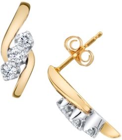 Diamond (1/3 ct. t.w.) Earrings in 14k Yellow and White Gold