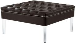 Coco Tufted Square Cocktail Ottoman with Acrylic Legs