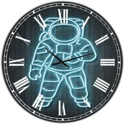 Neon Astronaut Oversized Modern Wall Clock - 23" x 23" x 1"