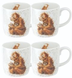 Wrendale Orangutangle Mug Set/4