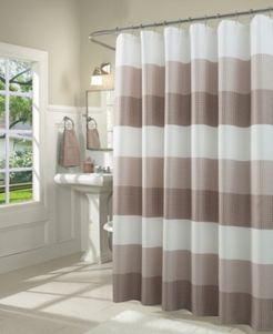 Ombre Waffle Striped Shower Curtain Bedding