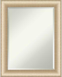 Elegant Brushed Honey Framed Bathroom Vanity Wall Mirror, 22.75" x 28.75"