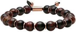 Red Tiger's Eye Bead Bolo Bracelet