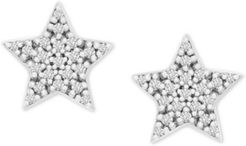 Diamond Star Stud Earrings (1/10 ct. t.w.) in 14k White Gold, Created for Macy's
