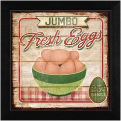 Jumbo Fresh Eggs By Mollie B, Printed Wall Art, Ready to hang, Black Frame, 14" x 14"