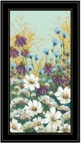 Floral Field Day by Michele Norman, Ready to hang Framed Print, Black Frame, 15" x 27"