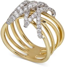 Diamond Wrap Multi-Row Statement Ring (3/4 ct. t.w.) in 14k Gold & White Gold