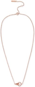 Classics Double Ring Pendant Necklace, 16" + 1" extender