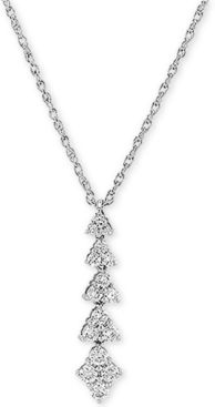 Lab Created Diamond Linear Cluster 18" Pendant Necklace (1/2 ct. t.w.) in Sterling Silver