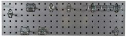 Locboard Tool Storage Kit with 1 Gauge Steel Square Hole Pegboard and 8 Piece Lochook Assortment
