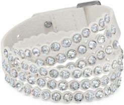 Silver-Tone Crystal & Fabric Wrap Bracelet