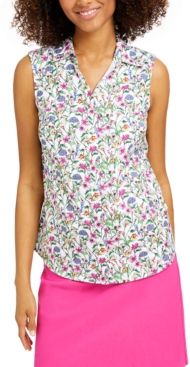 Floral-Print Sleeveless Shirt, Created for Macy's