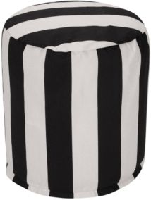 Vertical Stripe Ottoman Round Pouf 16" x 17"