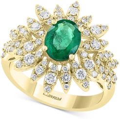 Effy Emerald (1-1/6 ct.t.w.) & Diamond (3/4 ct. t.w.) Statement Ring in 14k Gold
