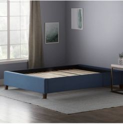 by Lucid Upholstered Platform Bed with Slats, Queen