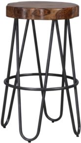 Pembra Backless Bar Height Stool with Wood Seat