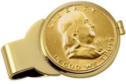 Gold-Layered Silver Franklin Half Dollar Coin Money Clip