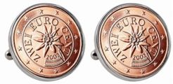 Austrian 2-Euro Coin Cufflinks