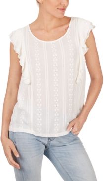 Adyson Paker Eyelet Ruffled Top