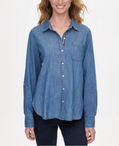 Soft Chambray Button-Up Shirt