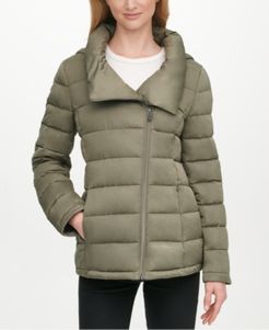 Asymmetrical Hooded Packable Puffer Coat, Created for Macy's