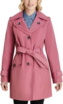 Double Collar Hooded Water-Resistant Trench Coat, Created for Macy's