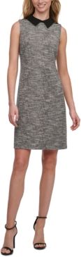 Collared Tweed A-Line Dress