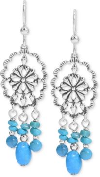 Turquoise Chandelier Drop Earrings in Sterling Silver