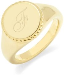 Charlie Initial Signet Gold-Plated Ring