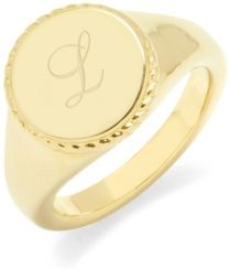 Charlie Initial Signet Gold-Plated Ring