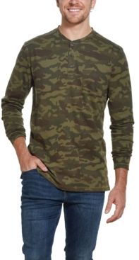 Camo Print Henley T-shirt