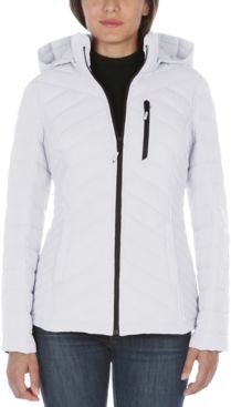 Hooded Stretch Packable Puffer Coat, Created For Macy's