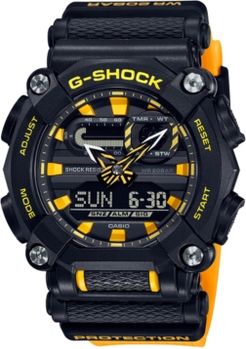 Analog-Digital Yellow Resin Strap Watch 49.5mm