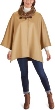 Faux-Fur-Collar Cape