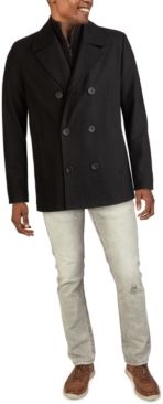 Big & Tall Double-Breasted Wool-Blend Peacoat