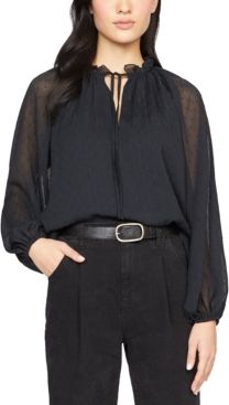 Live It Up Illusion-Sleeve Blouse
