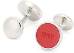 Silver and Red Emblem Cuff Links