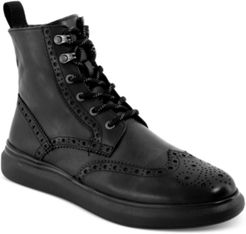 Tall Perforated Wingtip Boots Men's Shoes