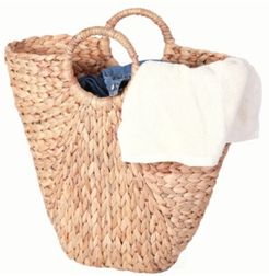 18 Natural Handwoven Water Hyacinth Storage Laundry Basket/ Handbag
