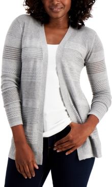 Pointelle-Knit Open Cardigan, Created for Macy's