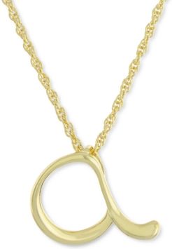 Script Initial 18" Pendant Necklace in 18k Gold-Plated Sterling Silver, Created for Macy's
