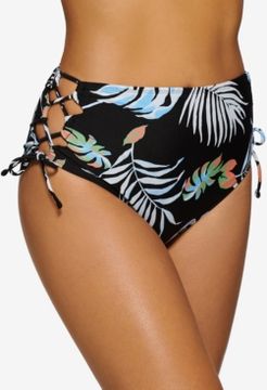 Juniors' Aloha Breeze Lace-up-Side High-Waist Bottoms, Created for Macy's Women's Swimsuit