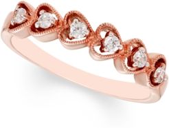 Diamond Heart Band (1/8 ct. t.w.) in 10K Rose Gold