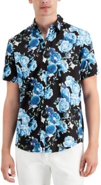 Inc Men's Oversized Floral-Print Shirt, Created for Macy's